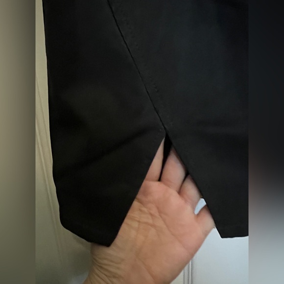 🖤 NWT! Stretch Faux Black Suede Triangle Hem Pants - Picture 7 of 9